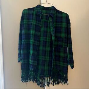 Blu Pepper Green and Blue Plaid Button Down Shirt